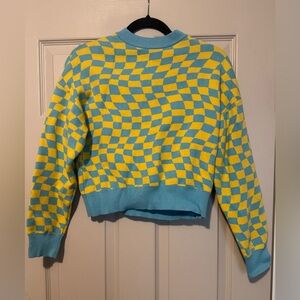 Forever 21 Blue and Yellow Patterned Knit